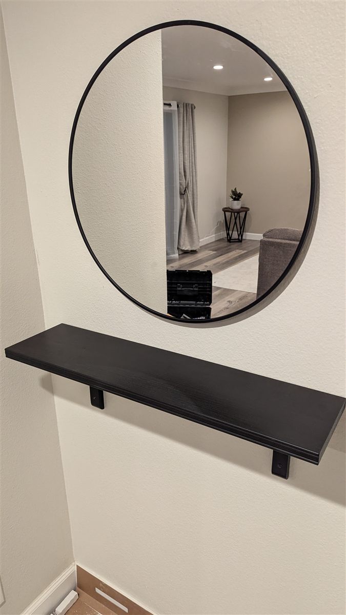 Entryway mirror and console project